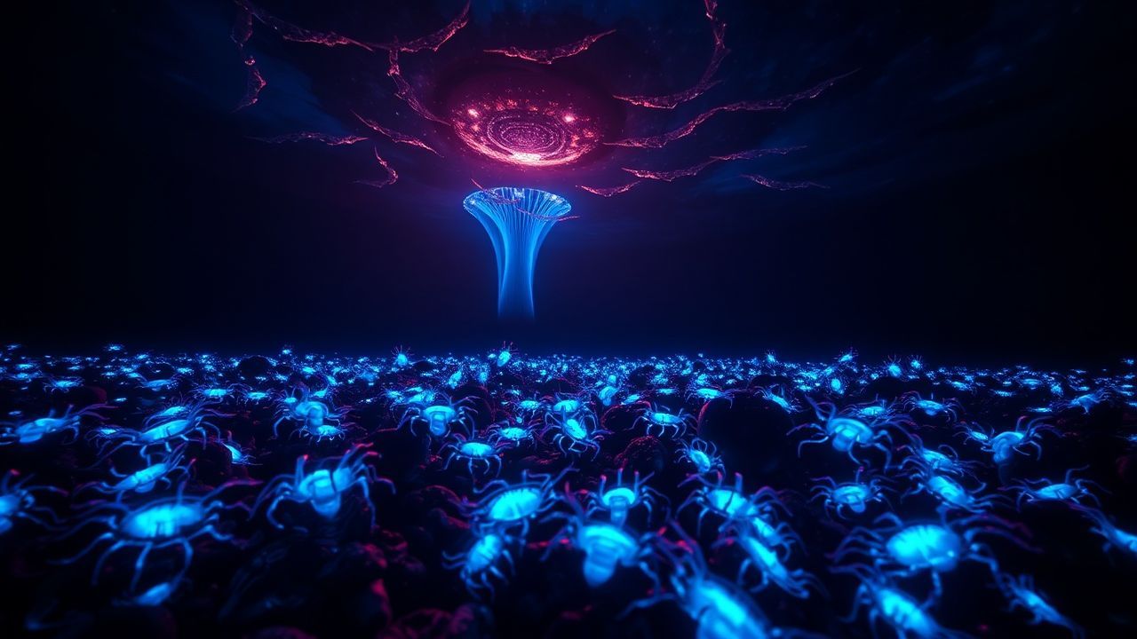 Aquatic Bioluminescent Deep Creatures Glow