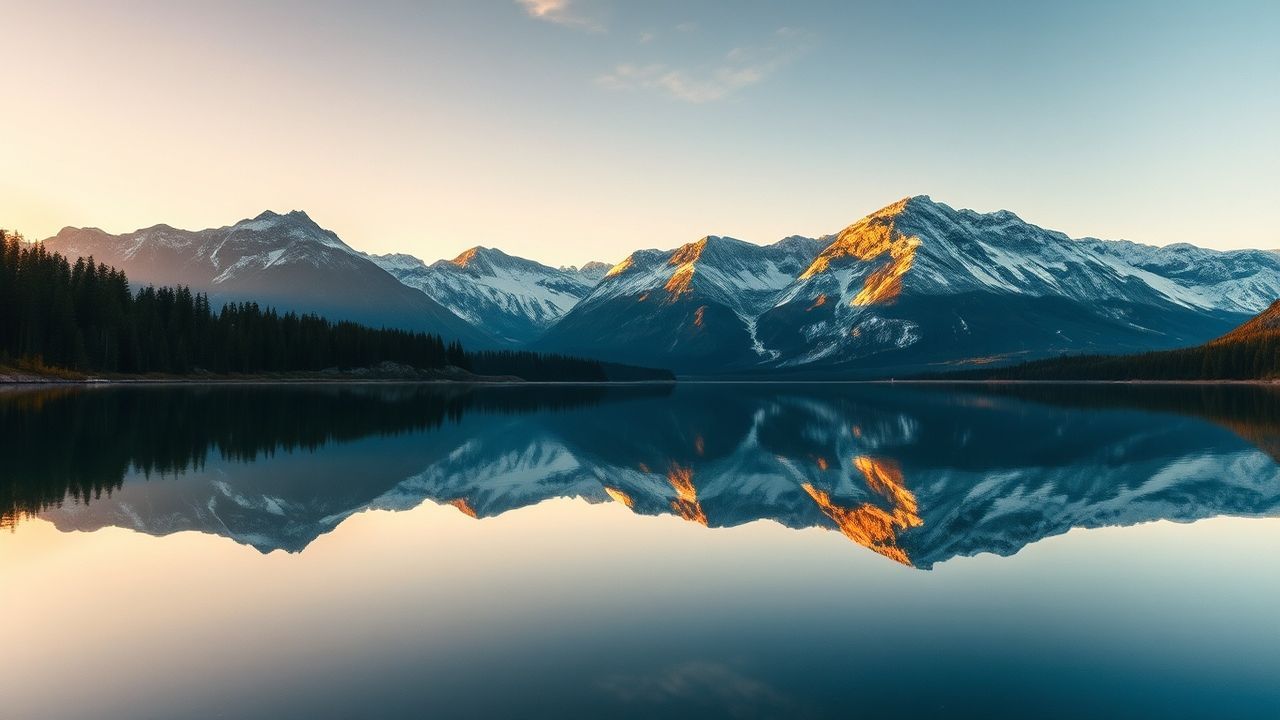 Breathtaking Lake Mirror Mountains Reflections
