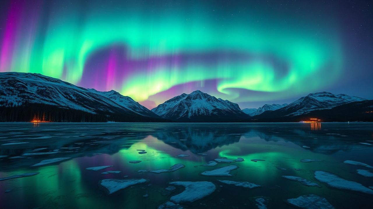 Wild Aurora Borealis Green Frozen