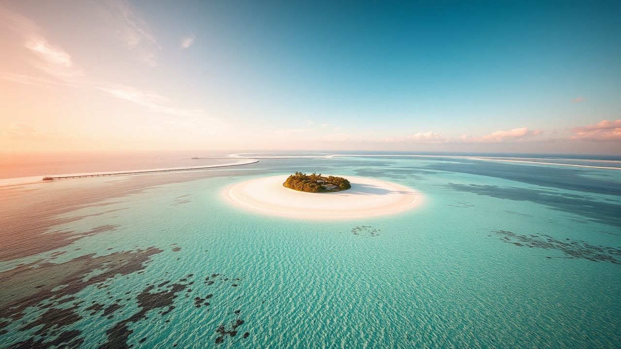 Radiant Maldives Sandbar Island from Above