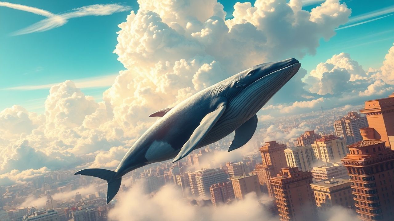Surreal Whale Flying City