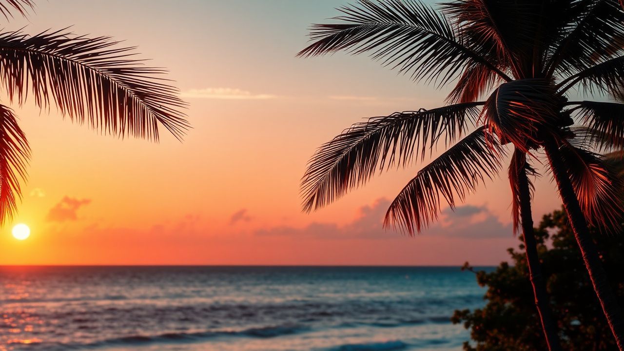 Enchanting Palm Silhouettes Orange at Sunset