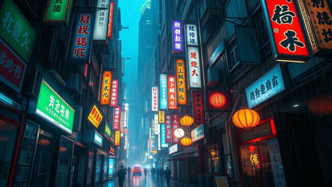 Electric Hong Kong Alley Neon Dreams