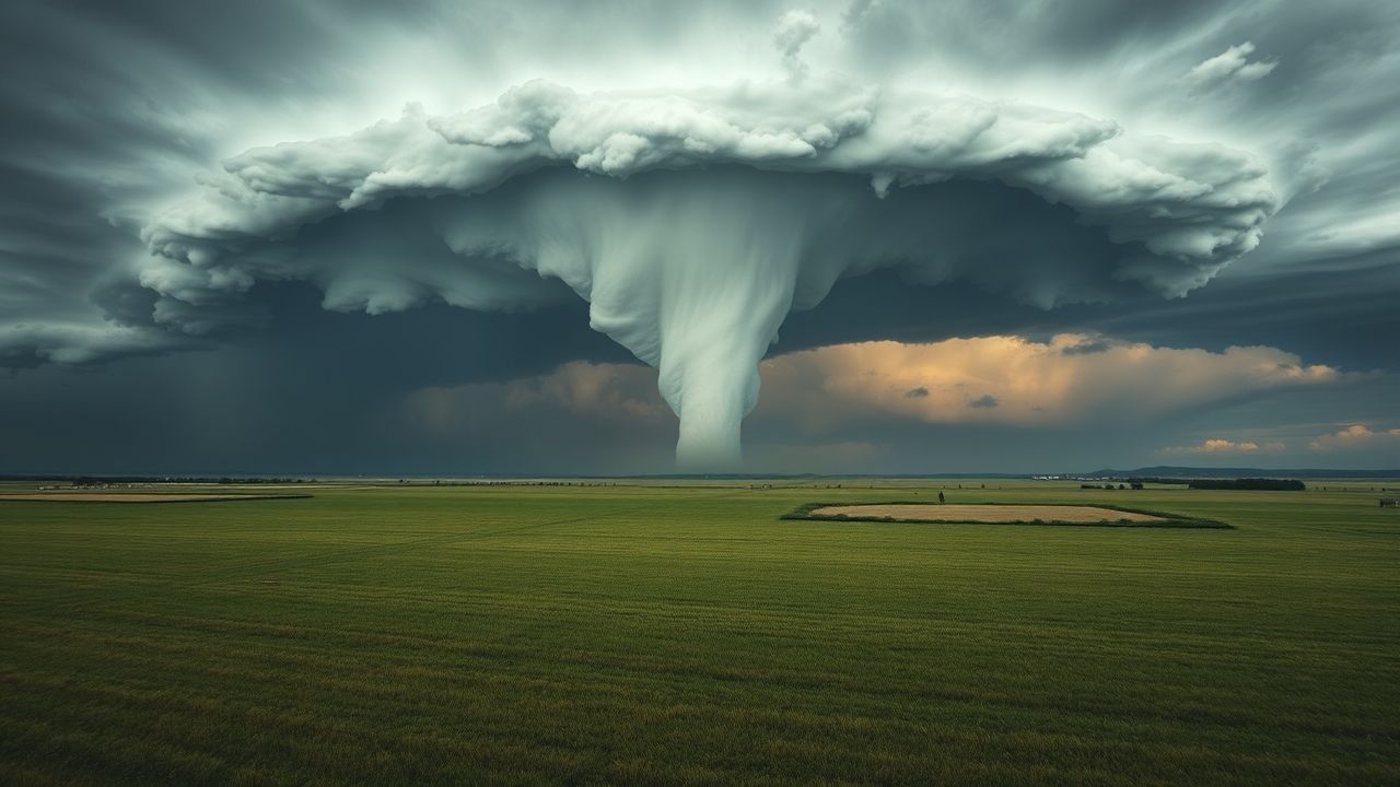 Majestic Tornado Supercell Structure Drama