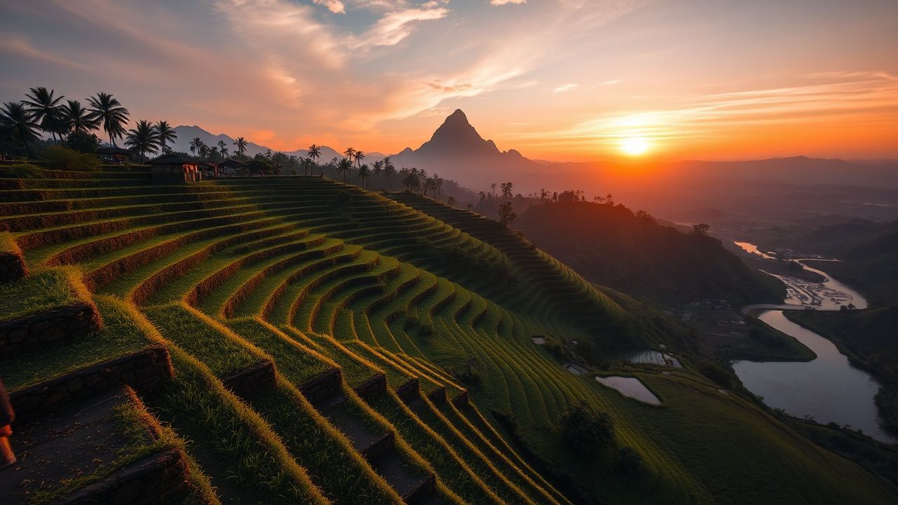 Pristine Bali Rice Terraces Reflections