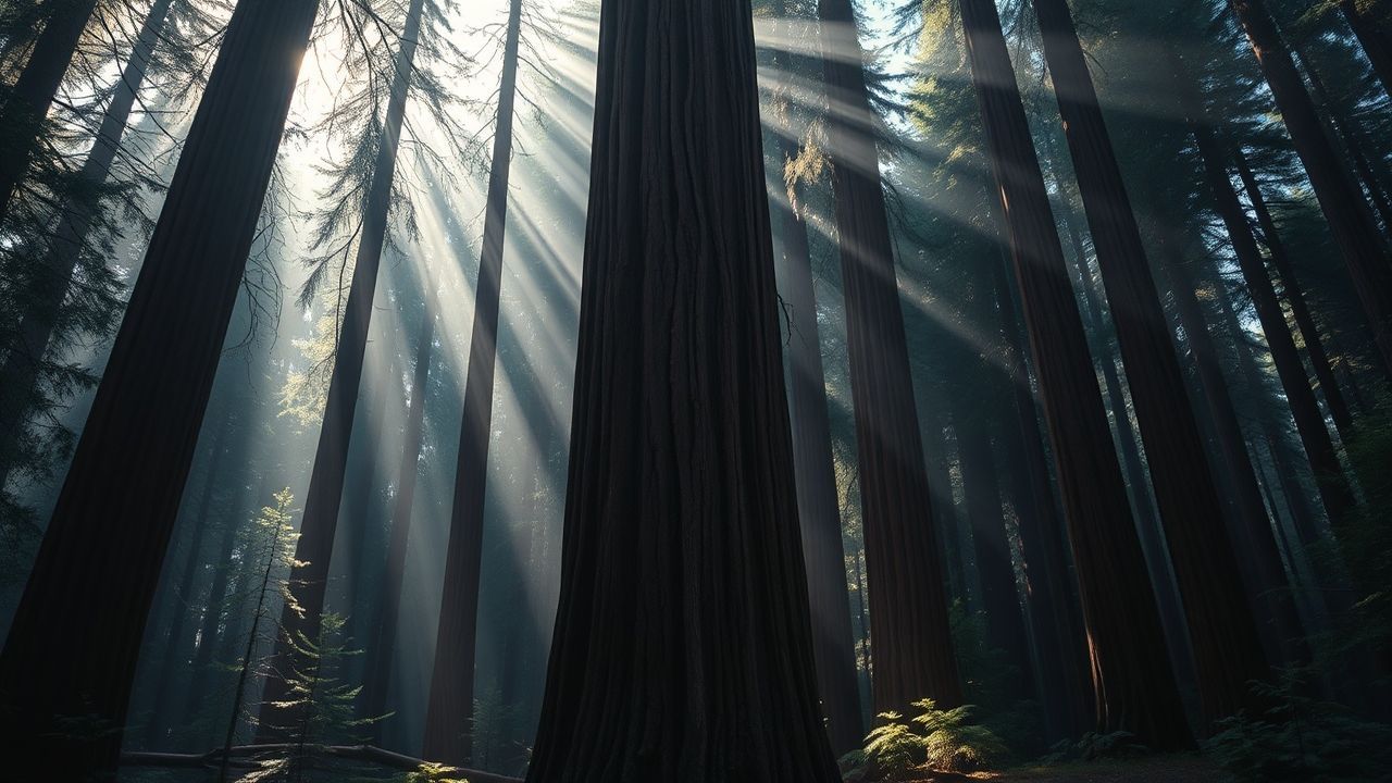 Radiant Redwood Forest Cathedral Ruins