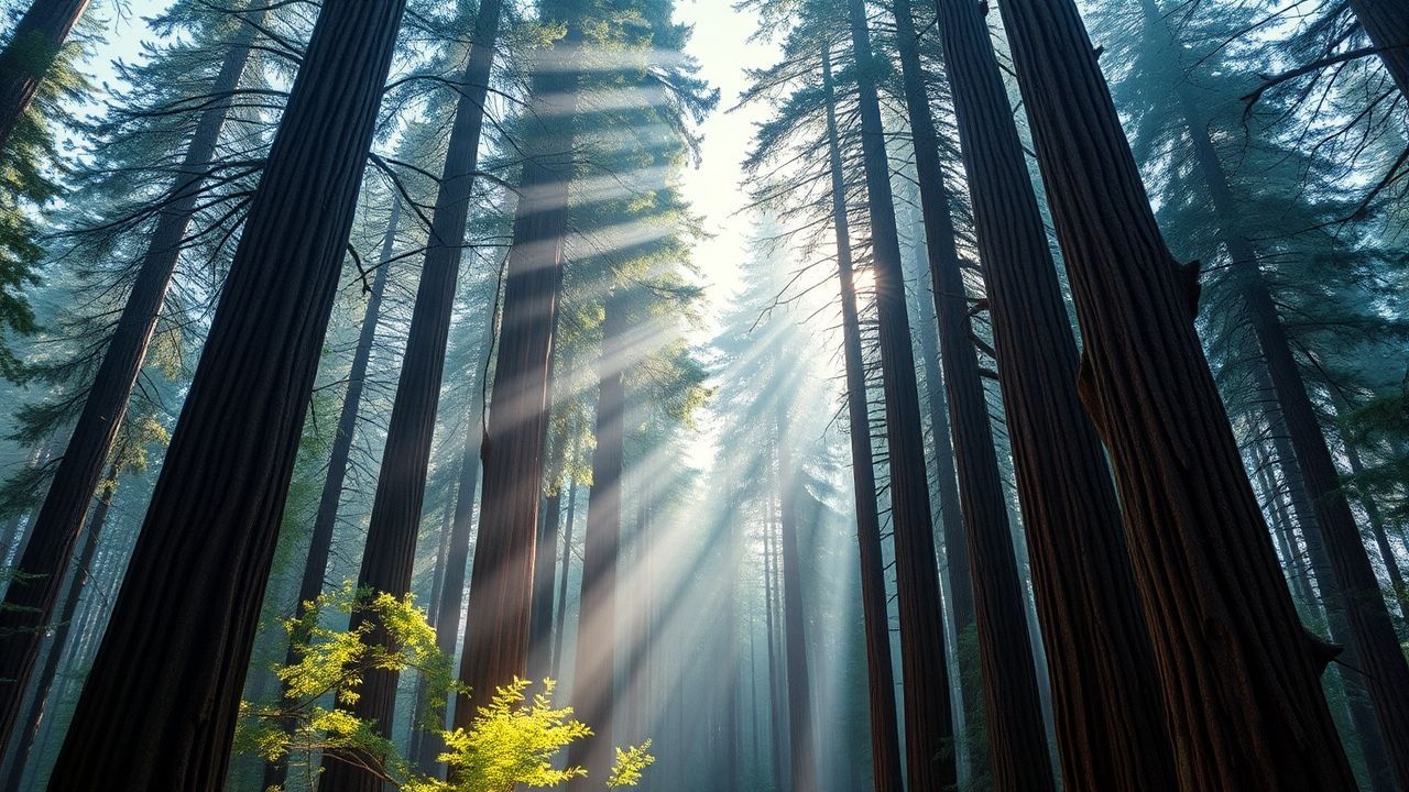 Majestic Redwood Forest Cathedral Ruins