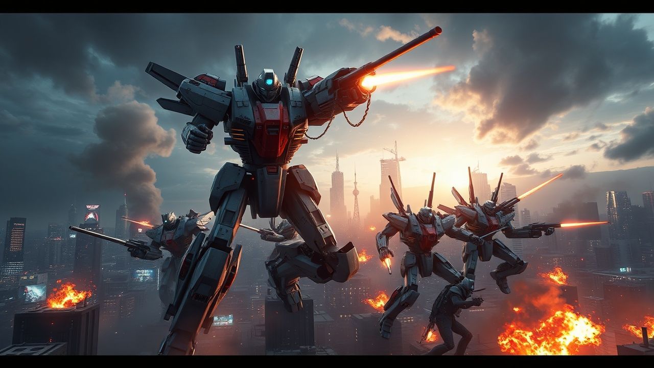 Futuristic Mech Battle Giant