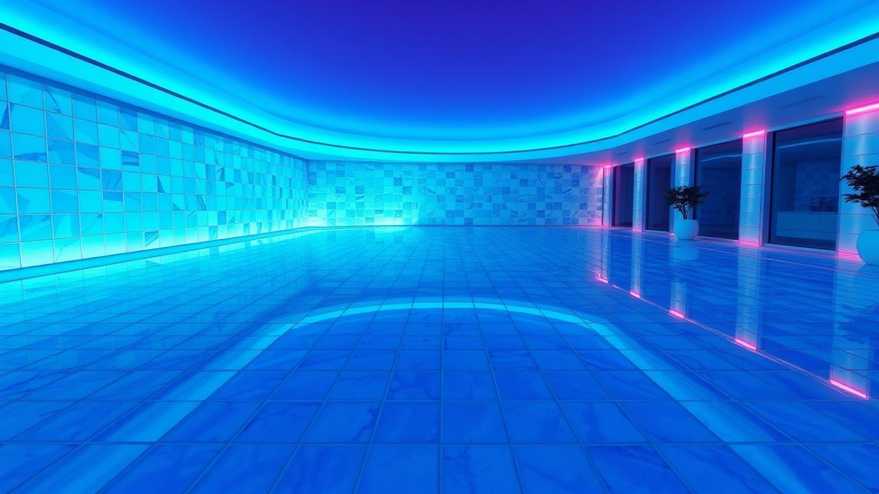 Neon Liminal Pool Empty