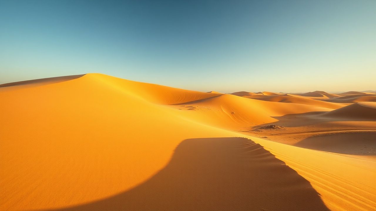 Elegant Sand Dune Curve in Golden Light