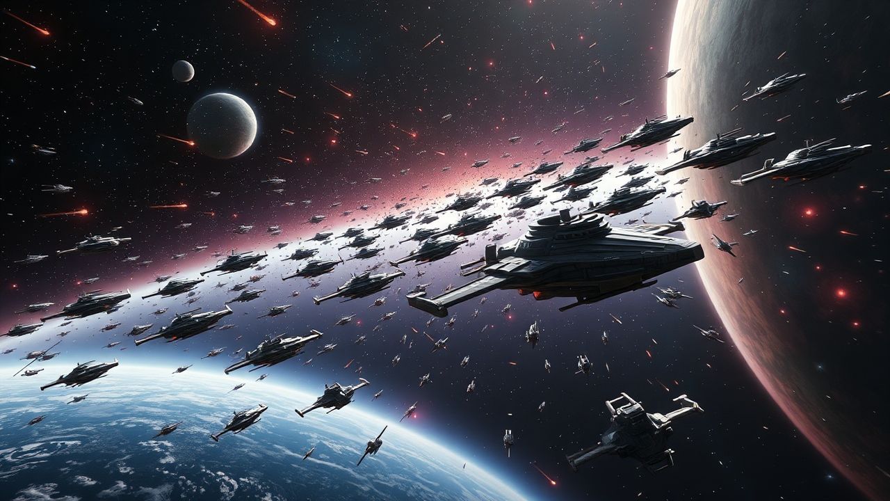 Monumental Space Fleet Hundreds