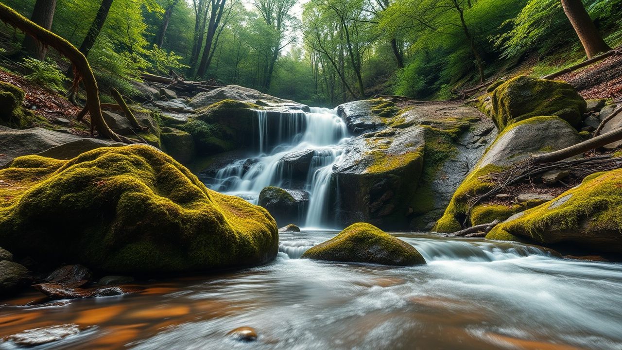 Stunning Forest Stream Mossy Serenity