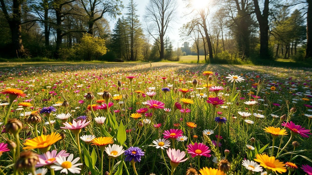 Majestic Meadow Wildflowers Carpet in Spring