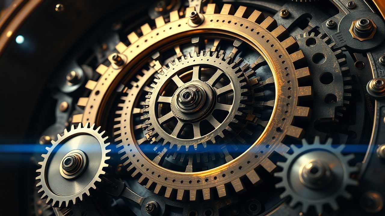 Mechanical Clockwork Mechanism Gears