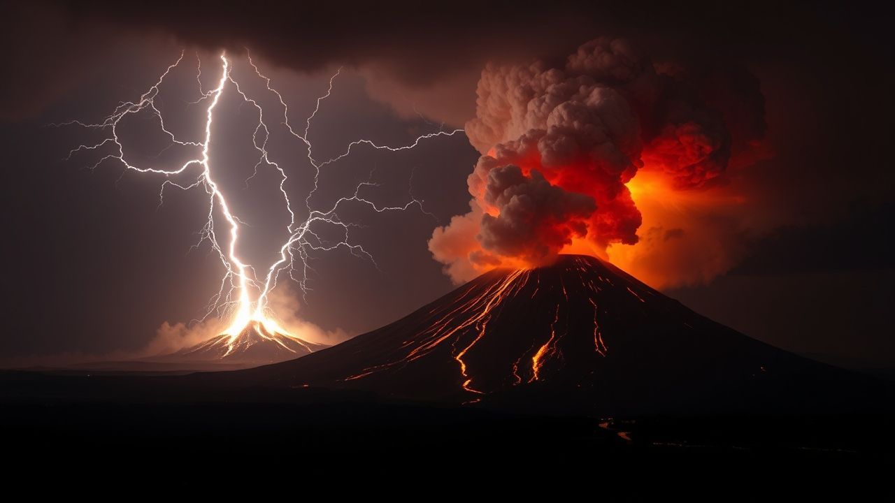 Breathtaking Volcanic Lightning Eruption