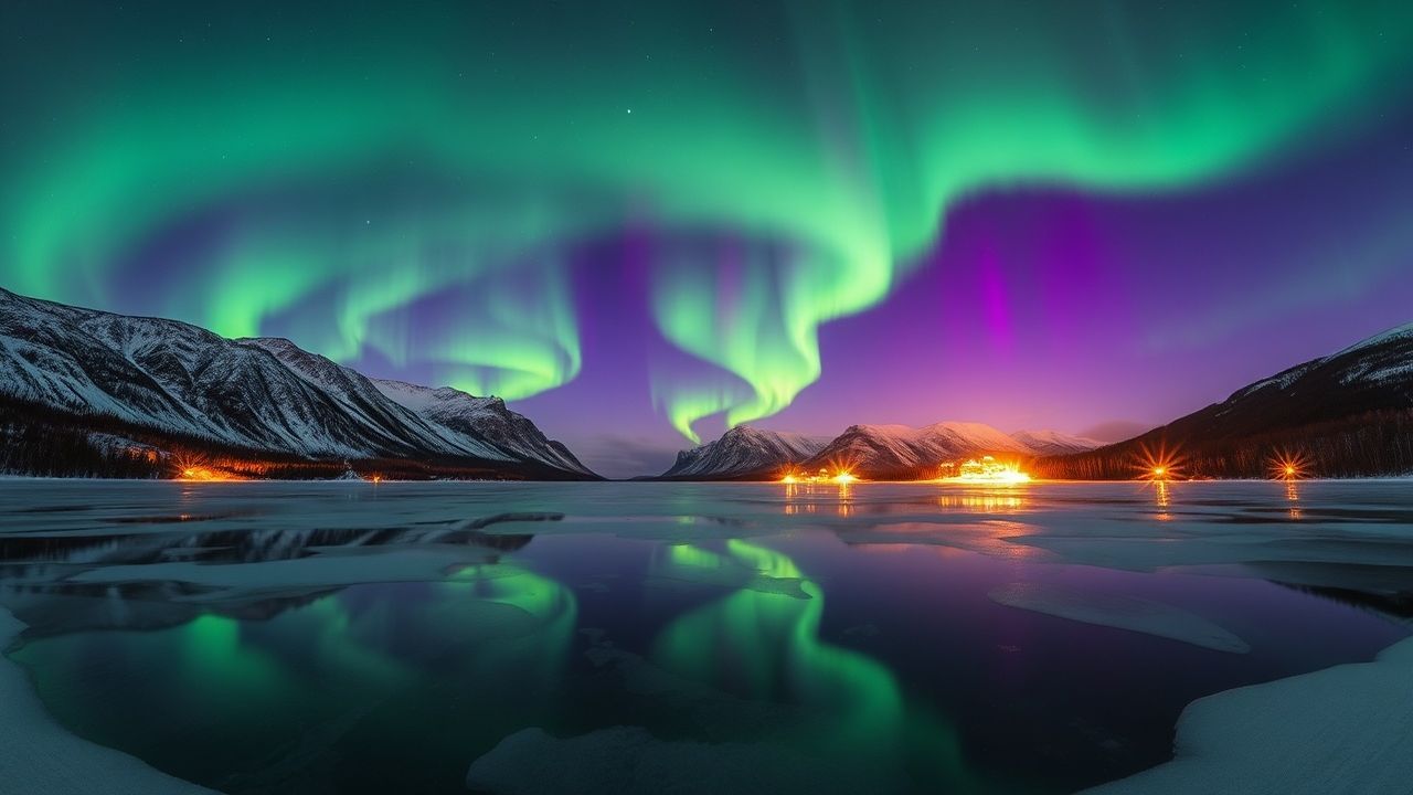 Breathtaking Aurora Borealis Green Frozen