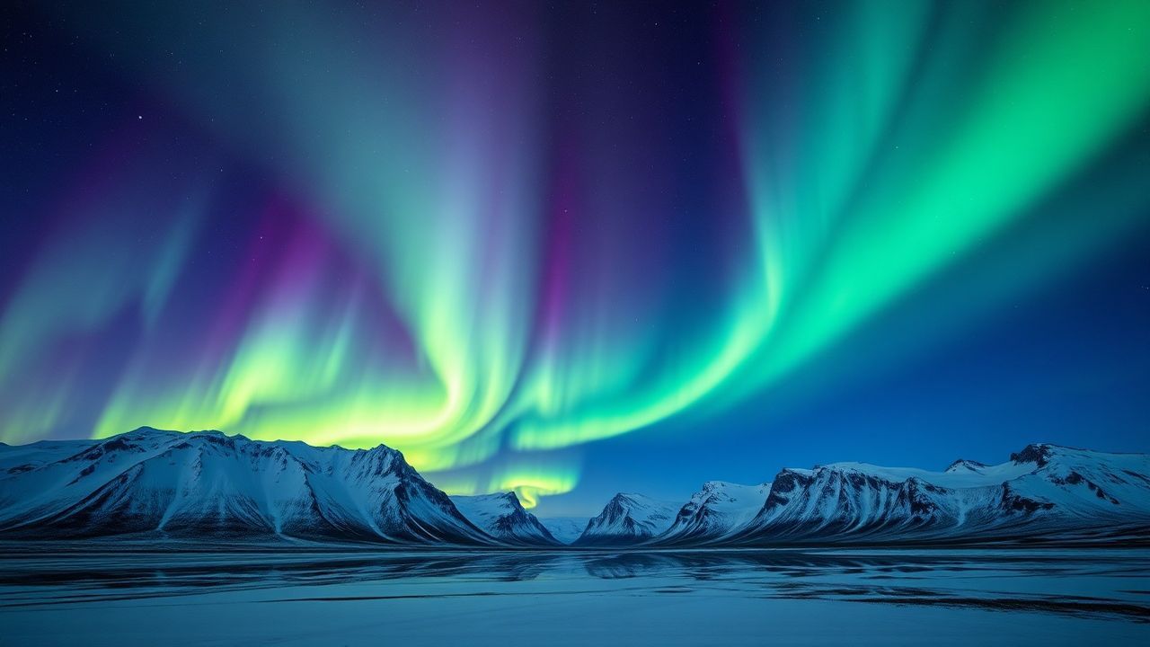 Dramatic Iceland Northern Lights
