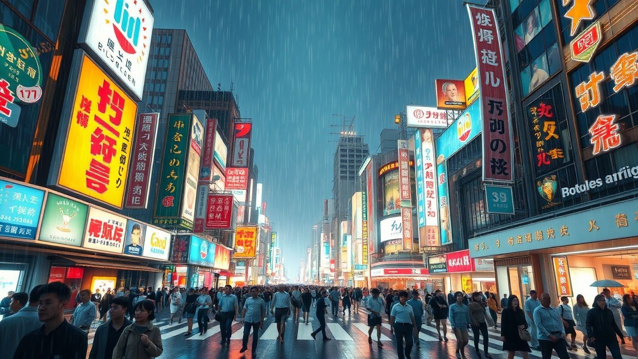 Blazing Tokyo Shibuya Future Neon Dreams