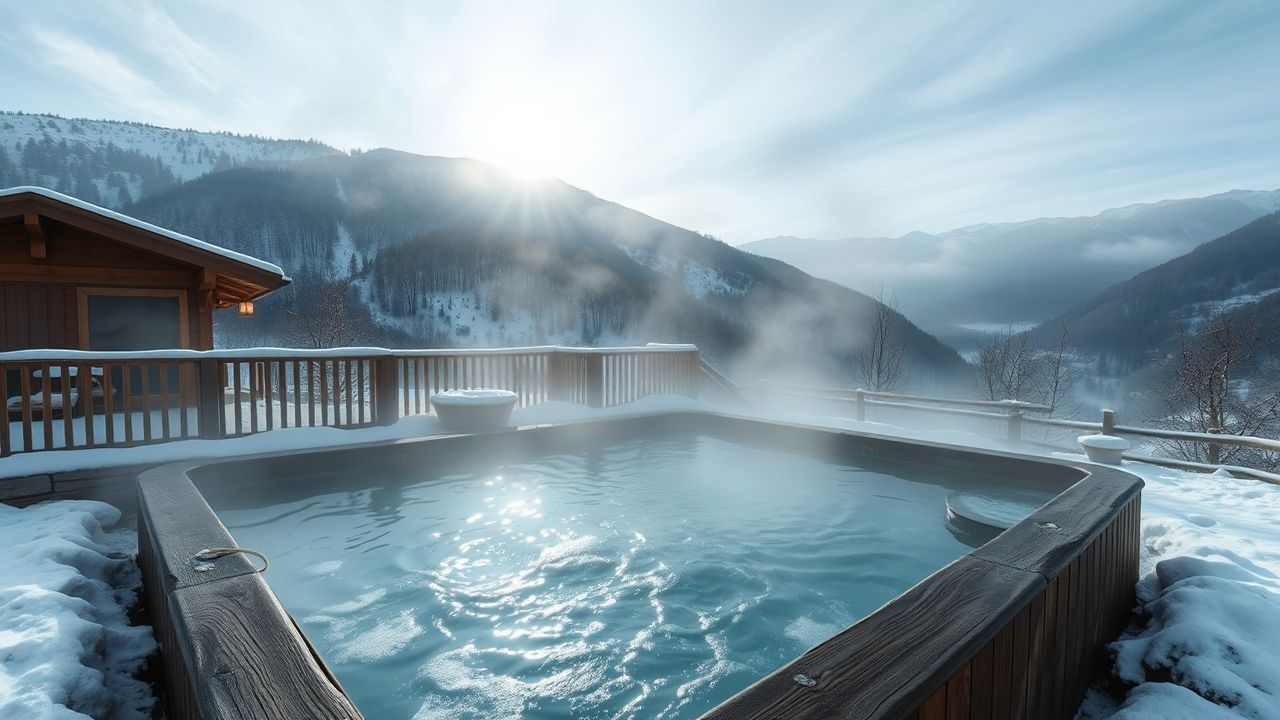 Ancient Onsen Hot Outdoor in Spring