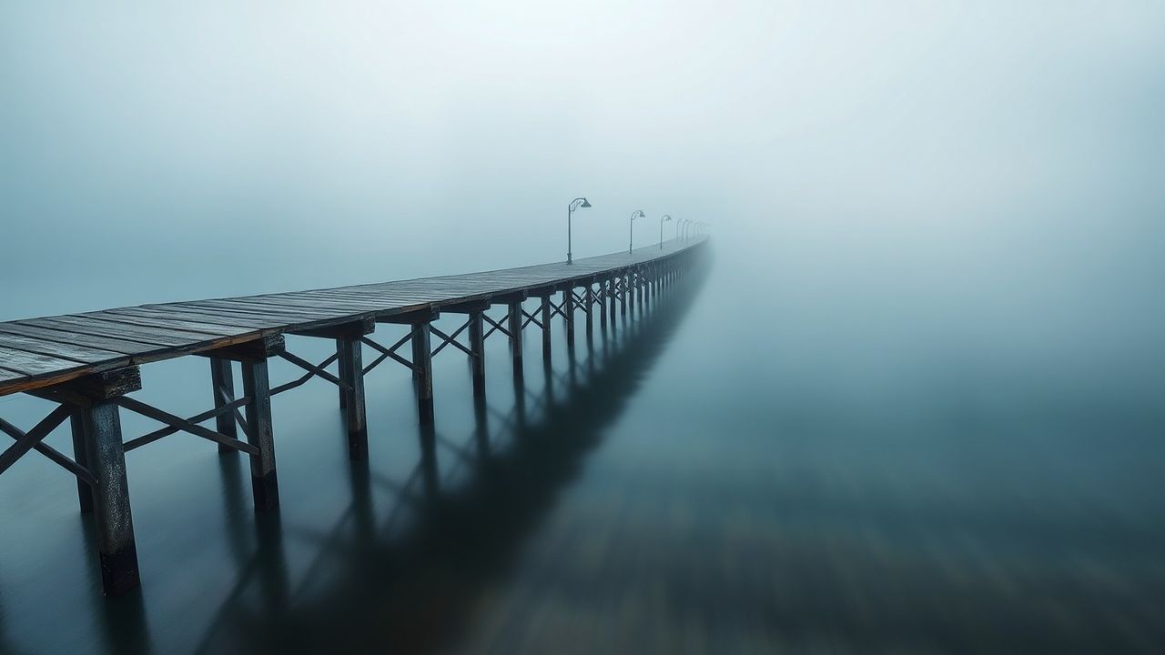 Pure Foggy Pier Disappearing
