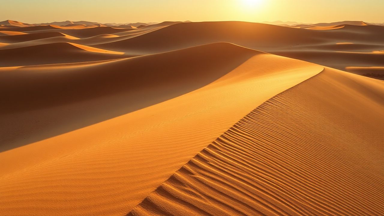 Silent Sand Dune Curve in Golden Light