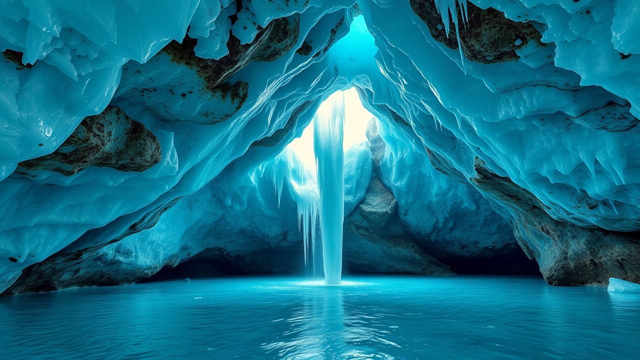 Lush Ice Cave Interior Crystal