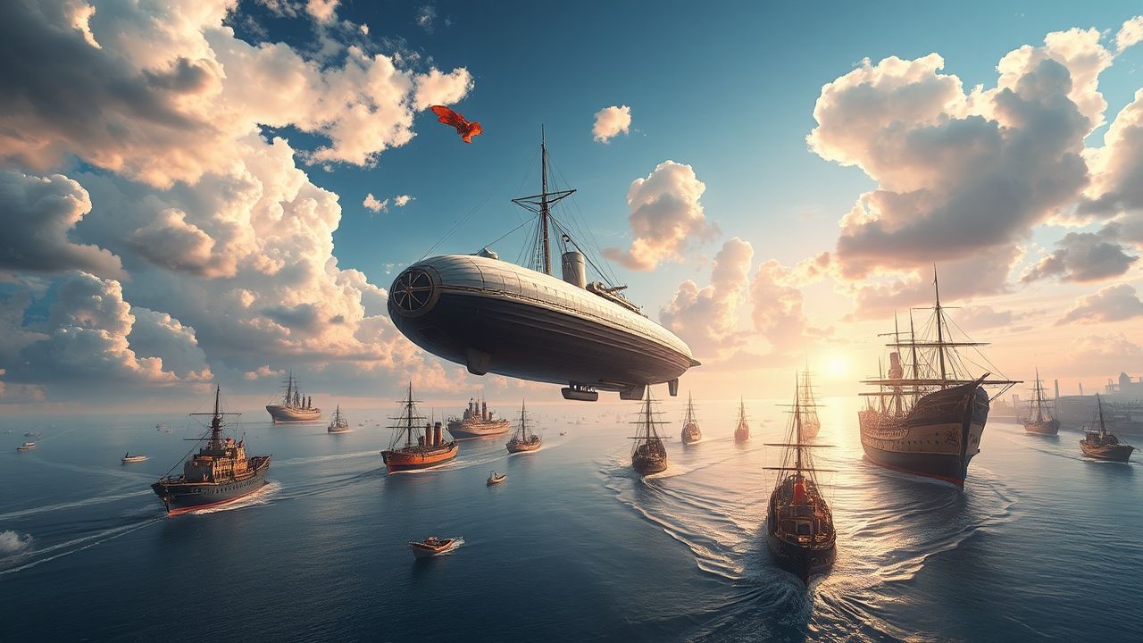 Mechanical Airship Fleet Victorian