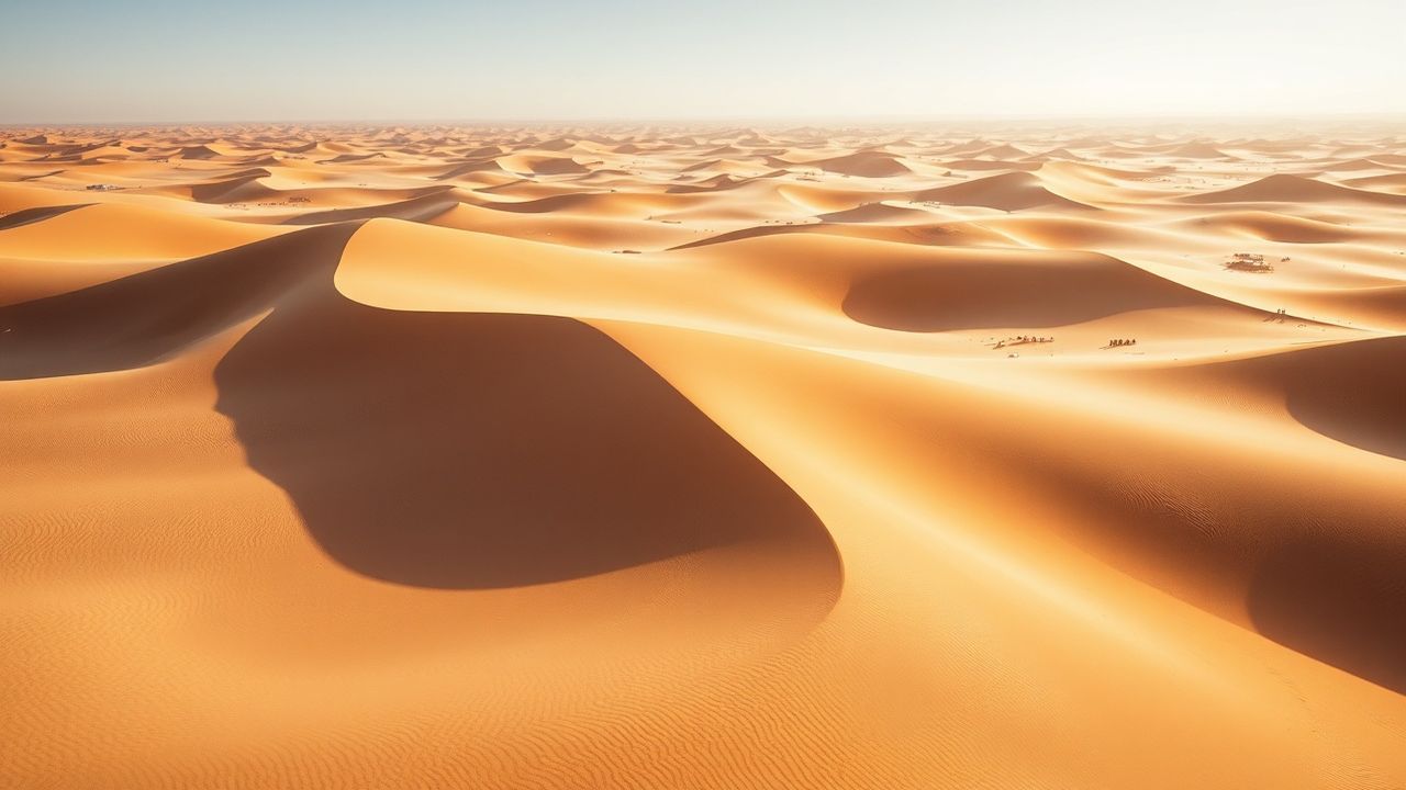 Enchanting Sand Dunes Shadows from Above