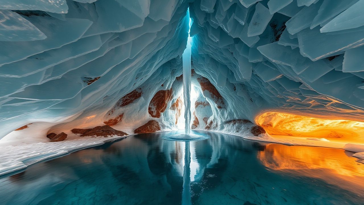 Radiant Ice Cave Interior Crystal