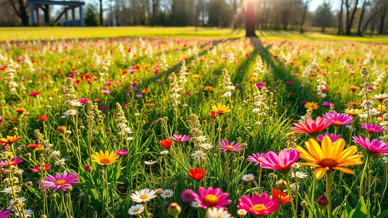 Enchanting Meadow Wildflowers Carpet in Spring