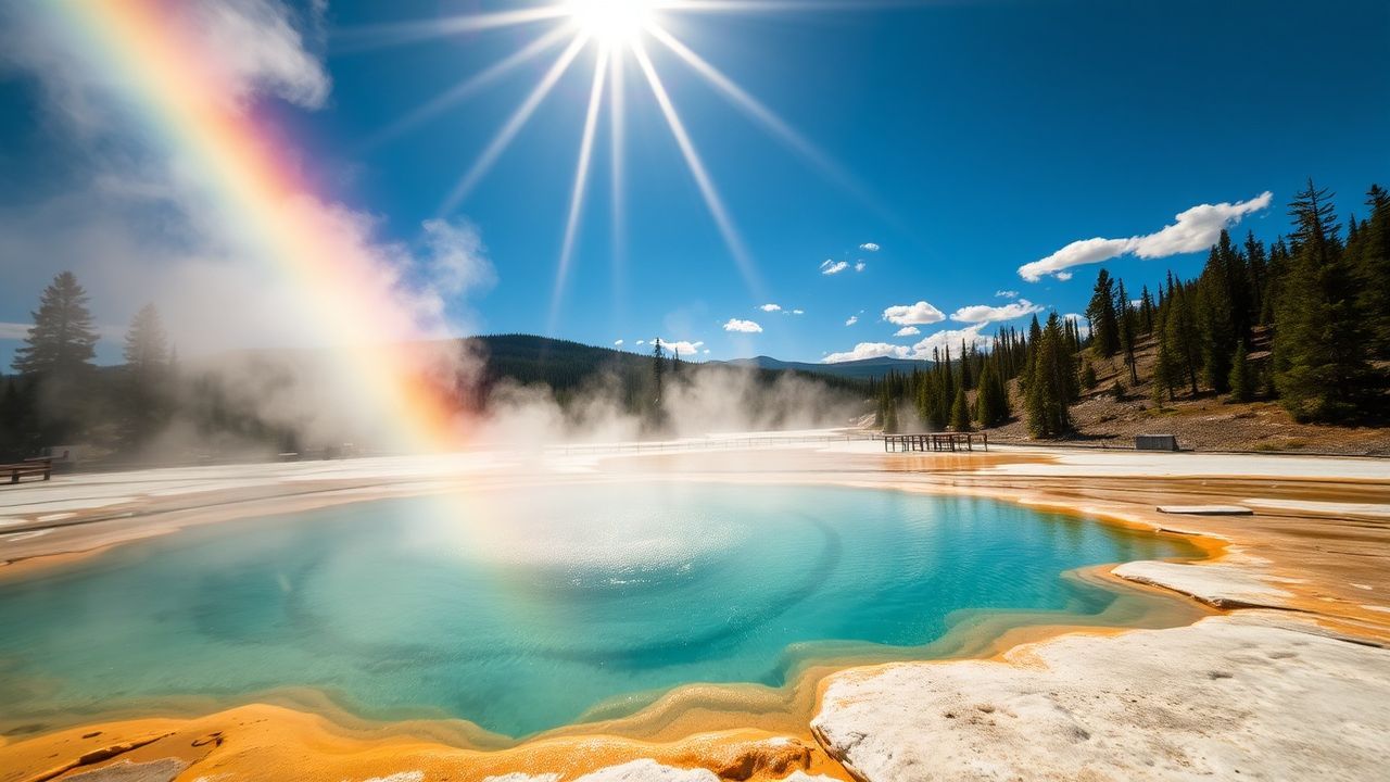 Enchanting Grand Prismatic Rainbow in Spring