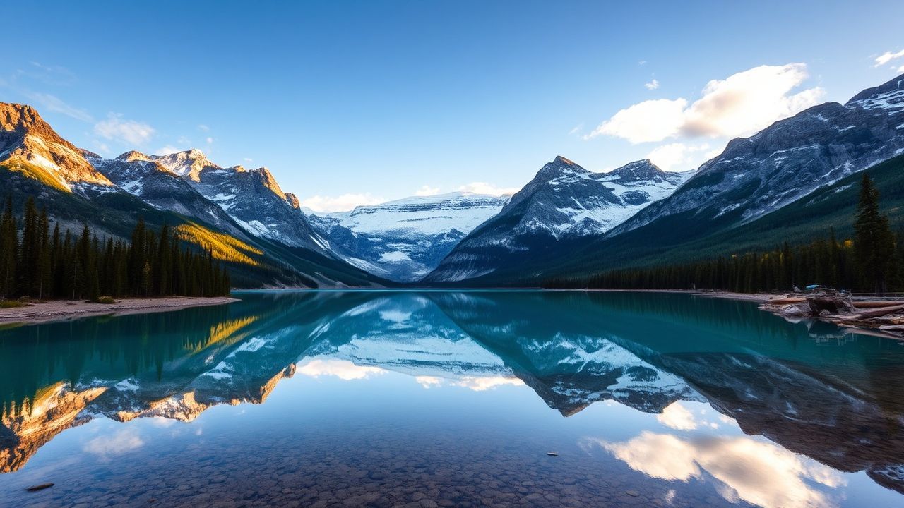 Tranquil Canadian Rockies Moraine Reflections