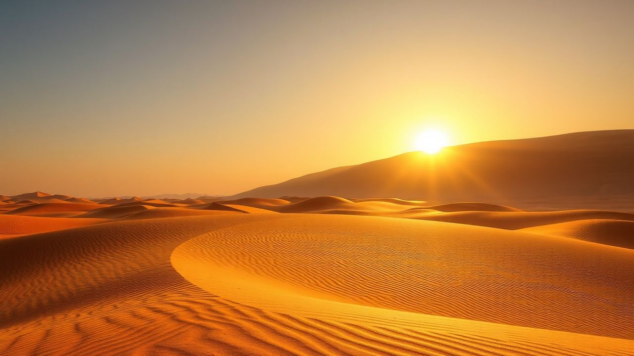 Breathtaking Sahara Dunes Ripples in Golden Light