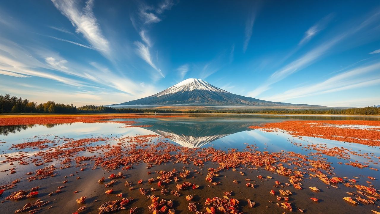 Ancient Mt. Fuji Mount Lakes Reflections