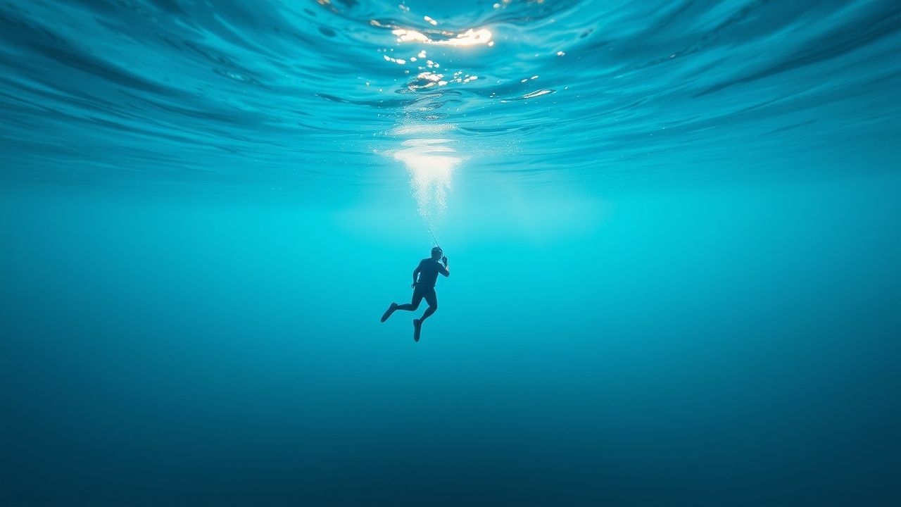 Luminous Freediver Blue Abyss Serenity