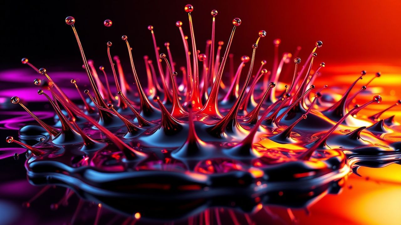 Kaleidoscopic Ferrofluid Spikes Glossy