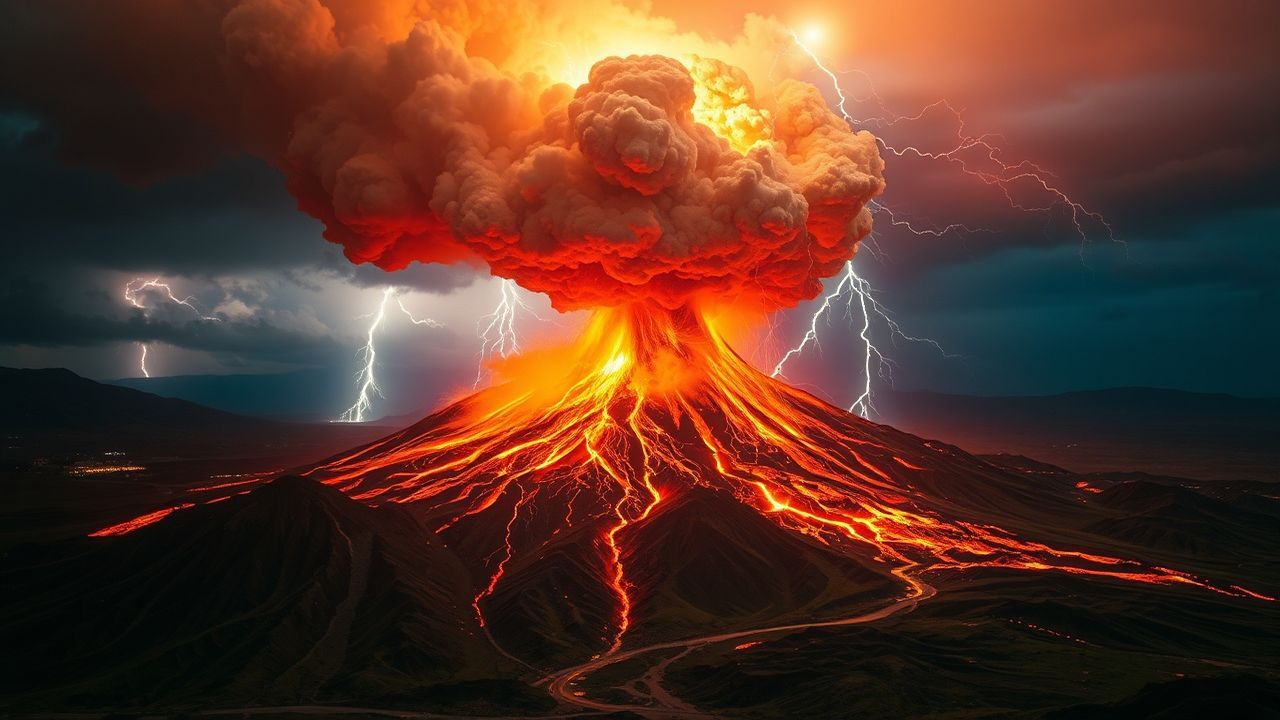 Stunning Volcanic Lightning Eruption