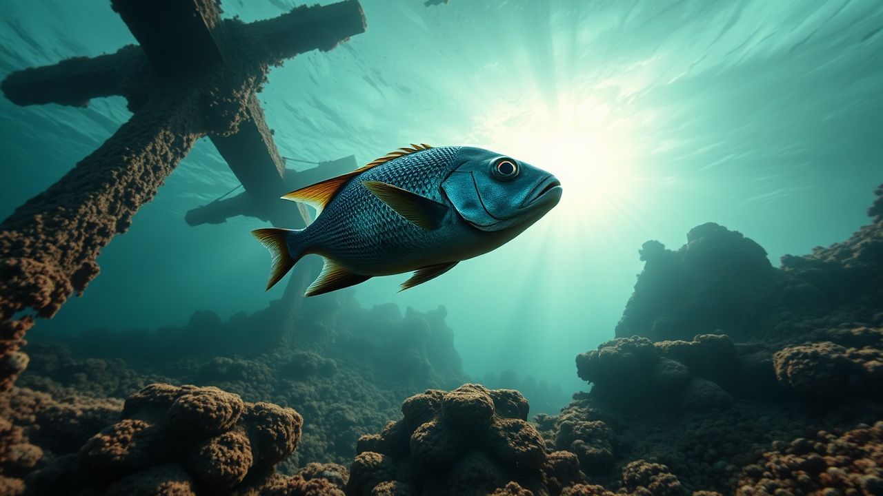 Oceanic Shipwreck Coral Encrusted