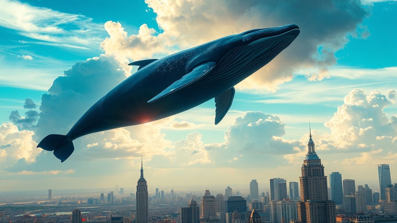 Otherworldly Whale Flying City