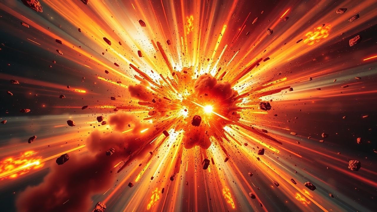 Celestial Supernova Explosion Shockwave