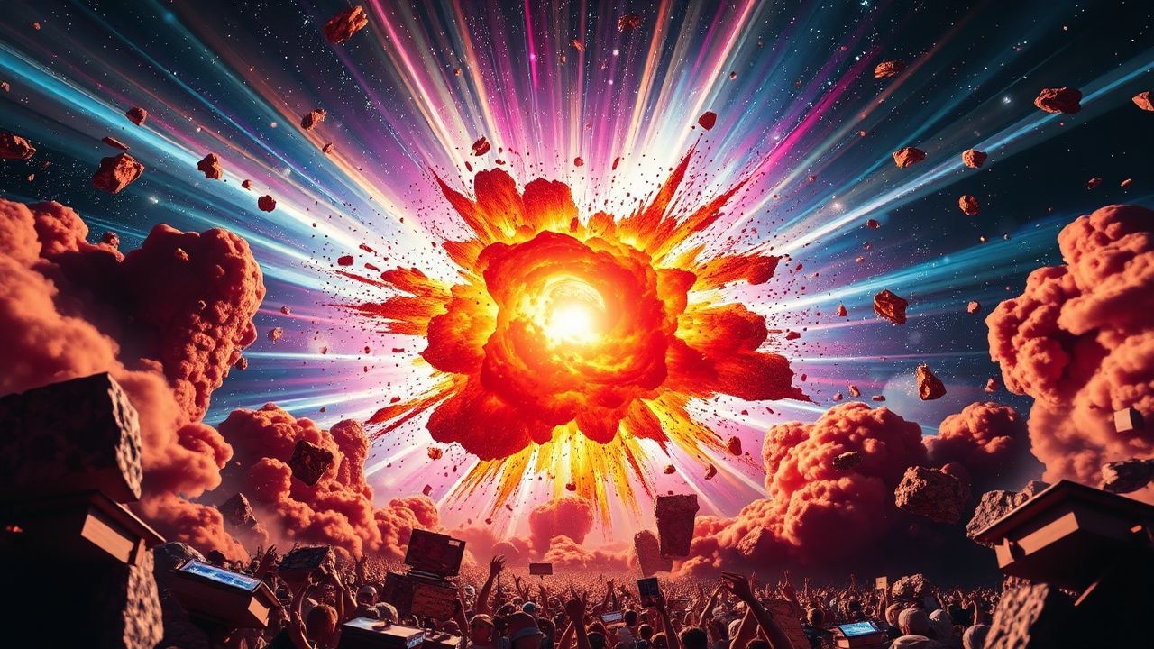 Spectacular Supernova Explosion Shockwave