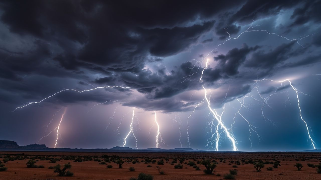 Serene Lightning Multiple Bolts Storm