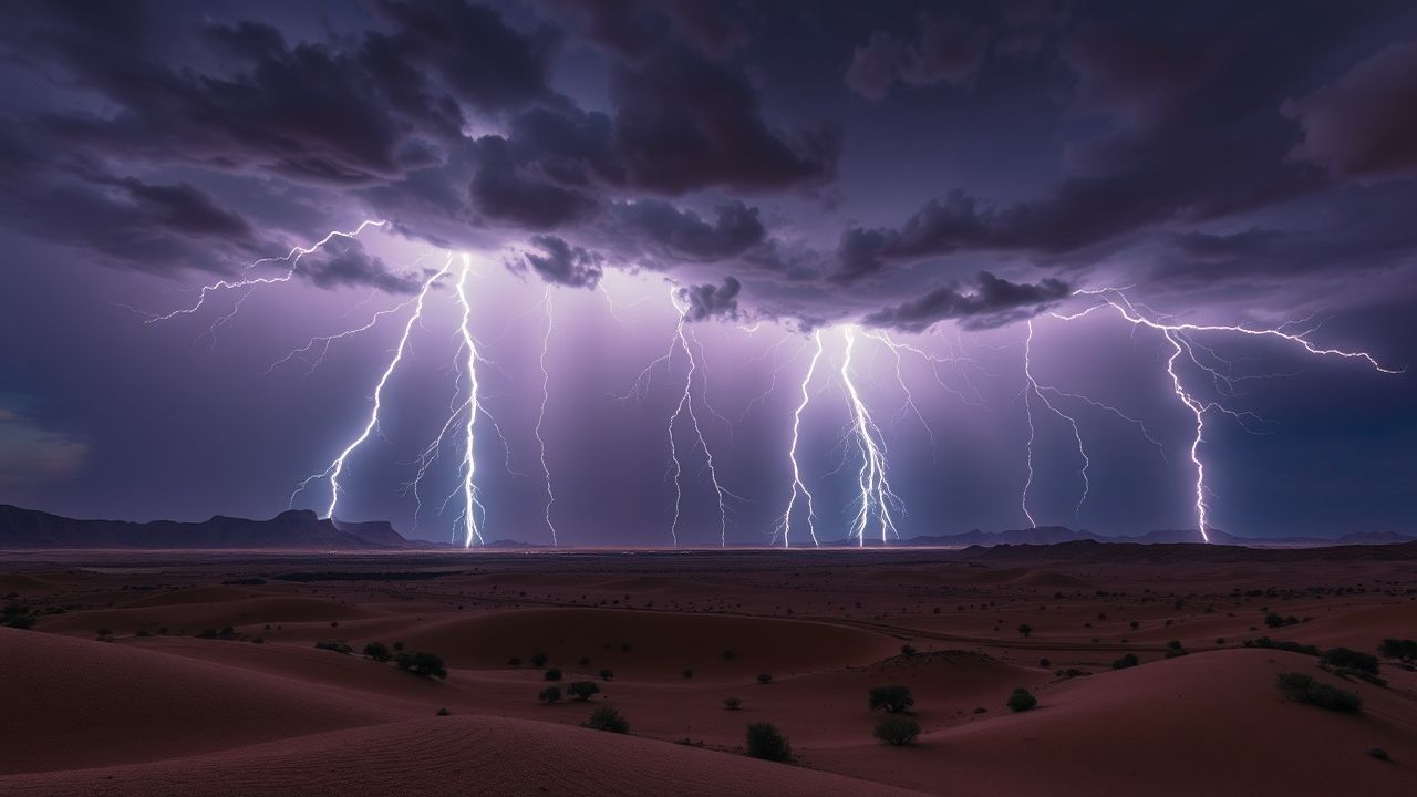 Tranquil Lightning Multiple Bolts Storm