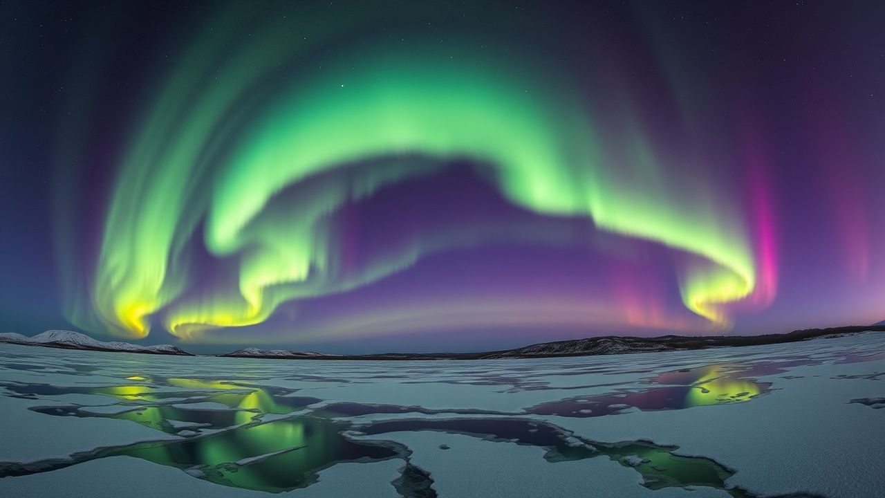 Glorious Aurora Borealis Green Frozen