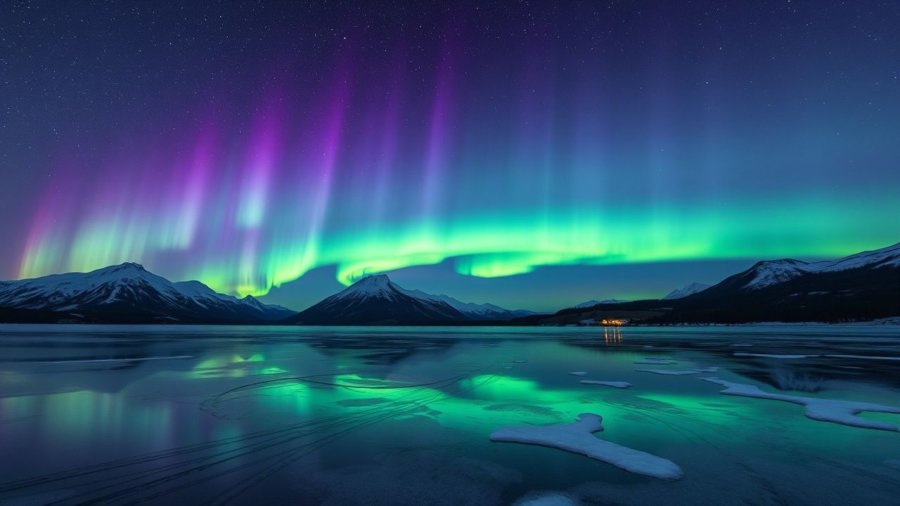 Tranquil Aurora Borealis Green Frozen