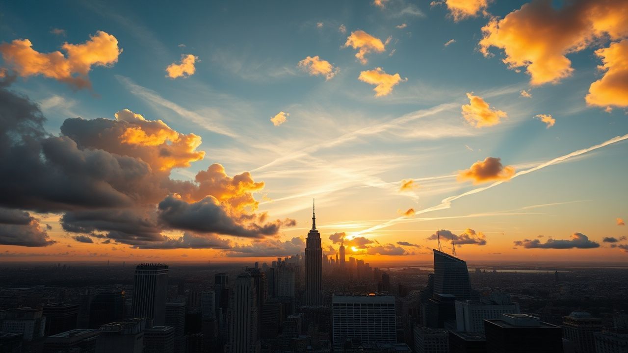 Electric Rooftop Skyline Clouds Panorama