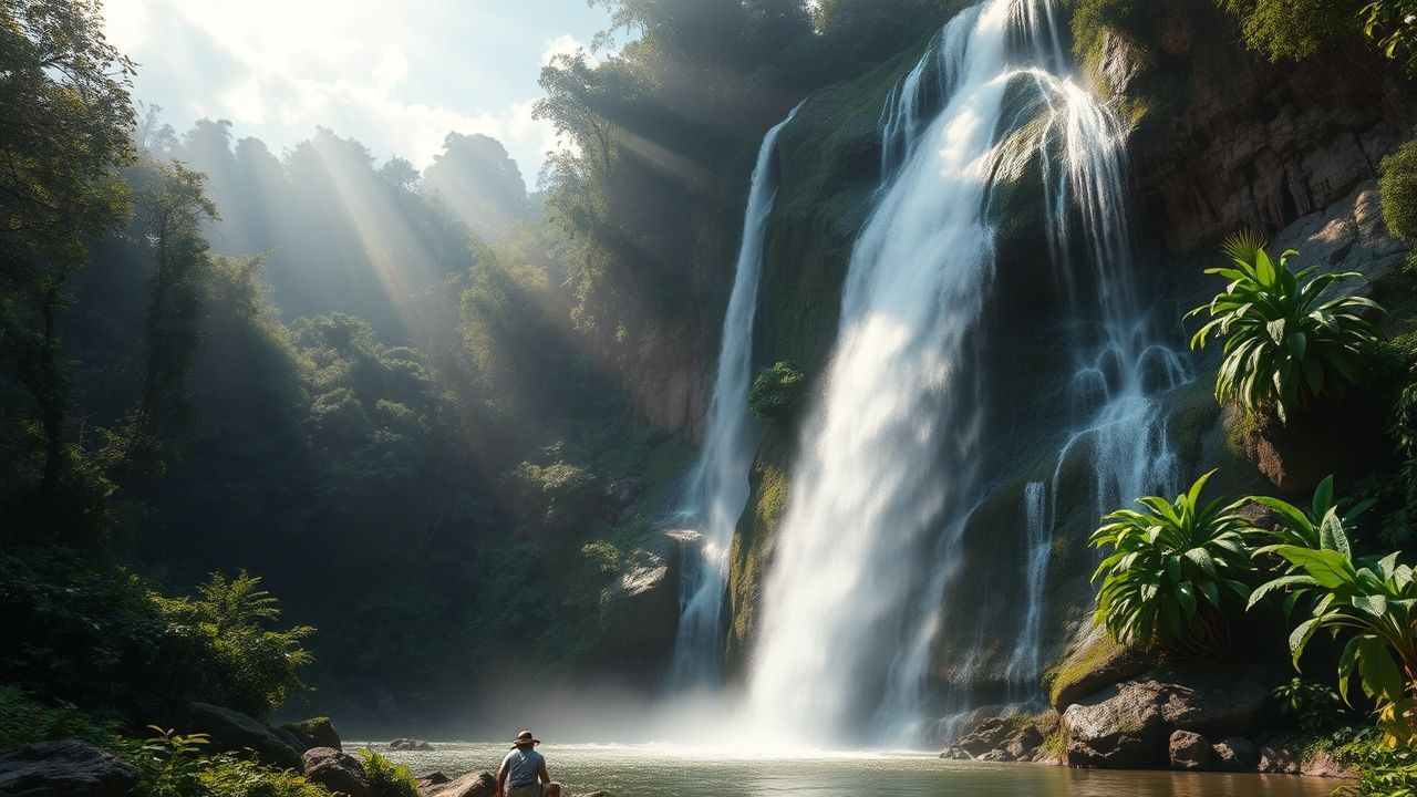 Stunning Jungle Waterfall Hidden in the Mist