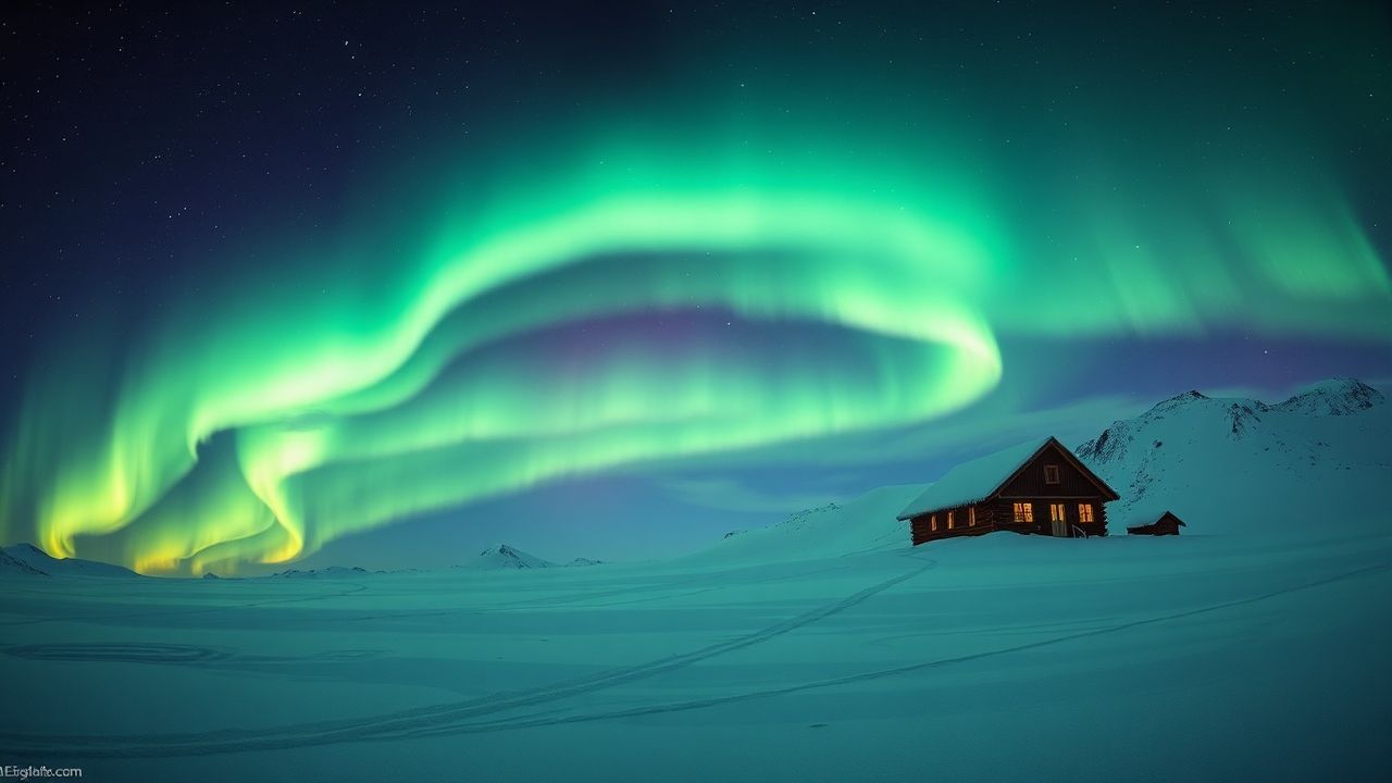 Wild Northern Lights Cabin in Winter
