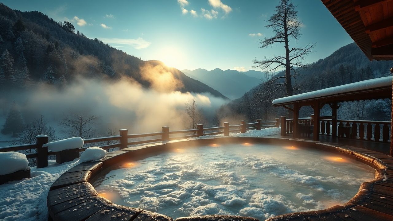 Sacred Onsen Hot Outdoor in Spring