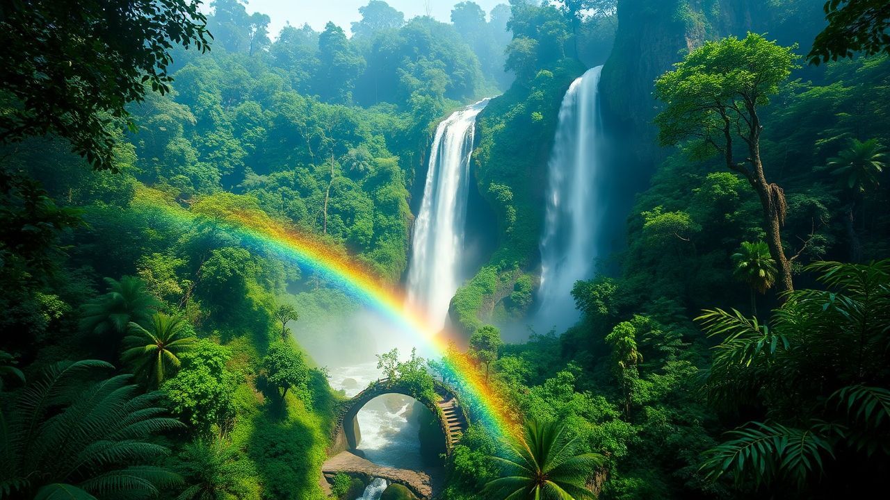 Stunning Jungle Waterfall Hidden in the Mist